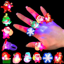 Bagues lumineuses LED de Noël pour les doigts – Lot de 50