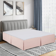 Pink Pleated Bed Skirt 54x75in 14in Drop Double-Brushed