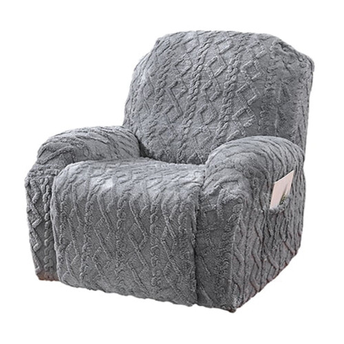 Elastic Recliner Chair Cover – Light Grey, 1 Pc