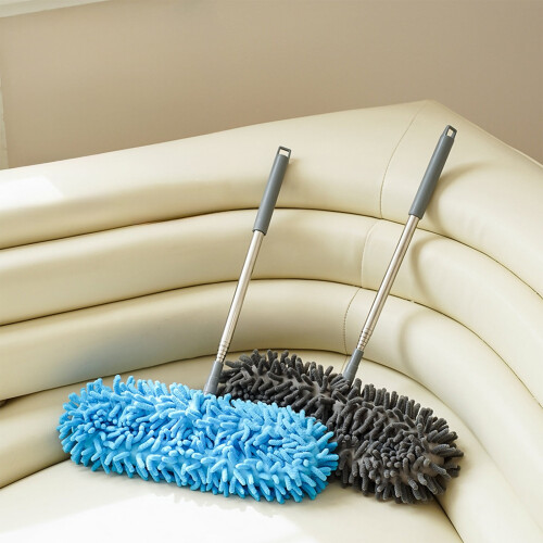Plumeau en microfibre bleu extensible, lavable et réutilisable
