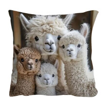 Capa de almofada vintage com estampa animal, decoração estilo fazenda, 45x45 cm (18x18 polegadas)