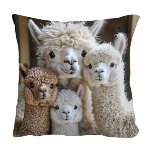 Capa de almofada vintage com estampa animal, decoração estilo fazenda, 45x45 cm (18x18 polegadas)
