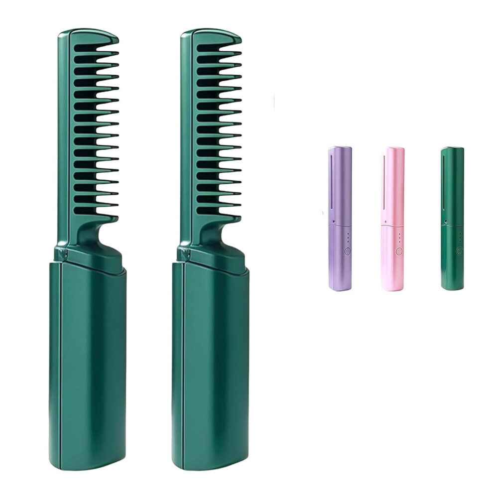 Hairdressing Comb Ceramic Straightening 2-in-1 Cordless