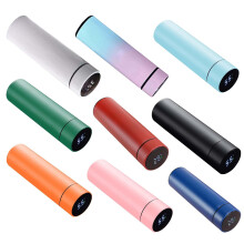 Bouteille d'eau intelligente avec affichage LED de la température, double paroi isolée sous vide, maintien au frais/chaud pendant 12 heures,
