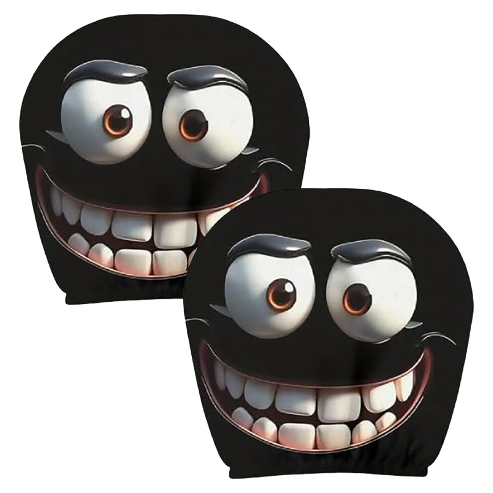 Car Headrest Covers Cartoon Eyes 2Pcs 975221043320