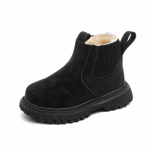 Girls Winter Ankle Booties for 18-24M – Soft Sole, Warm & Comfortable English Style Casual Boots, Z03 Black