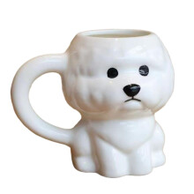 Bichon Frise keramische mok, 350 ml, geschikt voor magnetron en vaatwasser.