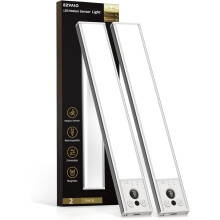 Luminárias de LED de 10" com sensor de movimento para instalação sob armários, dimerizáveis e com conexão USB-C.