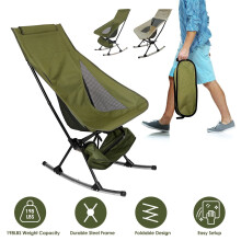 Portable rocking chair for camping, 198 lb capacity, high