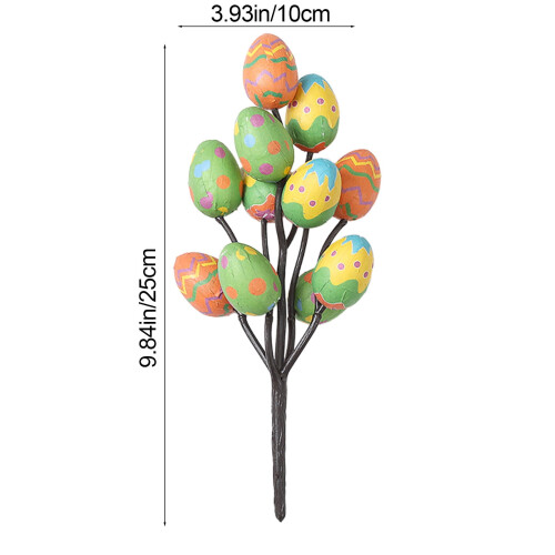 Easter Egg Floral Picks Decorative Printed Stems 12 pcs 2