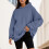 Γυναικείο oversized soft pullover hoodie, ελαφρύ casual loungewear – μπλε, συμβατό με φθινόπωρο/χειμώνα 2
