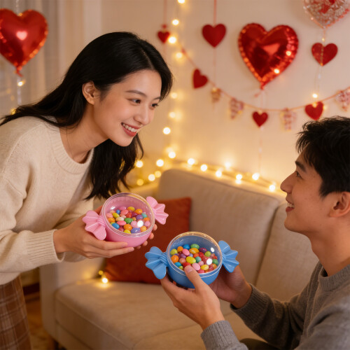 Sweetheart Candy Jar，Transpicuous Candy Boxes Sweet-Blue 1