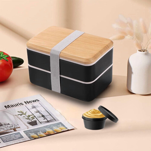 Contenitore bento giapponese impilabile da 1200 ml con scomparti, 2
