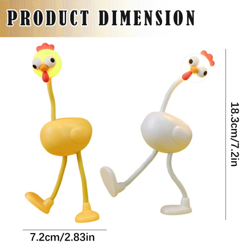 Sjov Kylling Natlampe LED Squishy Lampe Hvid 2
