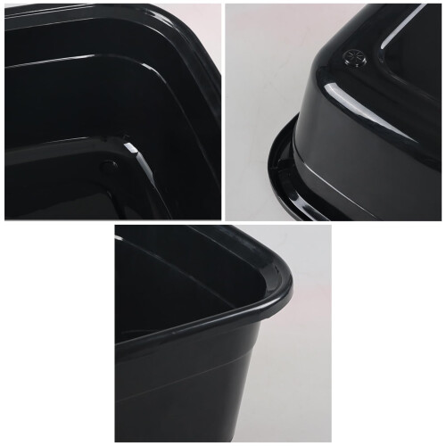 Asking 14 L Black Washing Up Bowl, Plastic Washing Bowl, 4-Pack 2