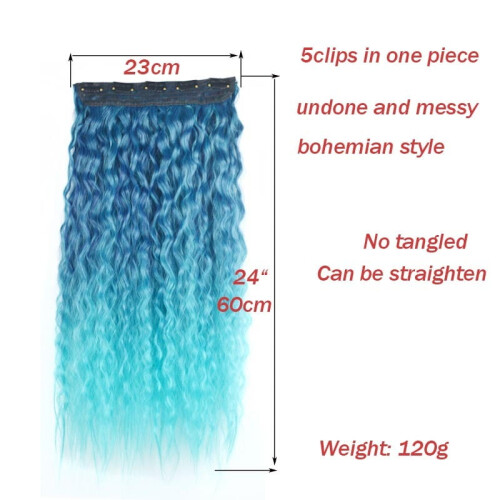 Jeedou Kinky Curly Συνθετικά Μαλλιά Κλιπ σε Ένα Κομμάτι Επεκτάσεις Μαλλιών για Γυναίκες 2