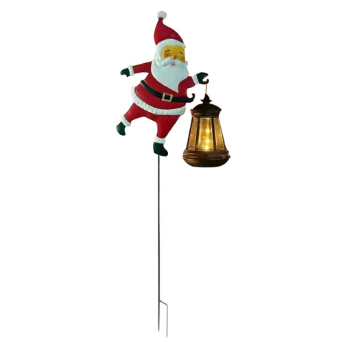 Solar Garden Stake Light Santa Ornament 33 inch 1