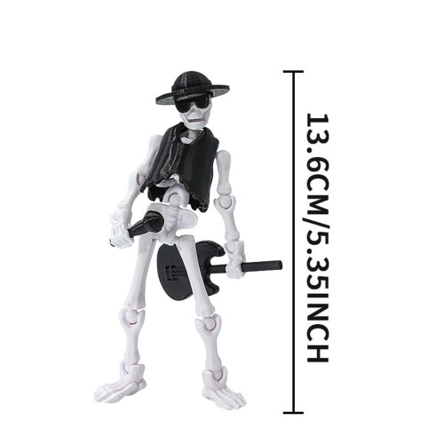 Movable Skeleton Doll Toy with 4 Weapons 2