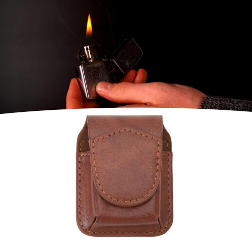 PU Leather Lighter Pouch, Lighter Case Holder with Belt Loop, Anti Scratch Protective Storage Case for Outdoor (Brown) 2