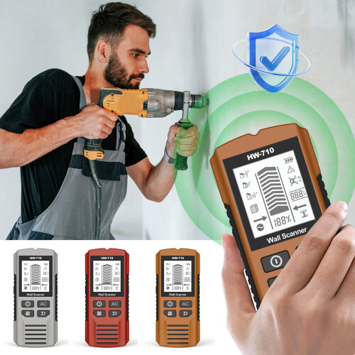 Ανιχνευτής 5 σε 1 με οθόνη LCD, ηχητικό συναγερμό, ανίχνευση καλωδίων και σωλήνων AC 1