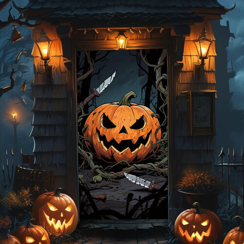 Halloween-dörrgardin 180x90cm polyester 2