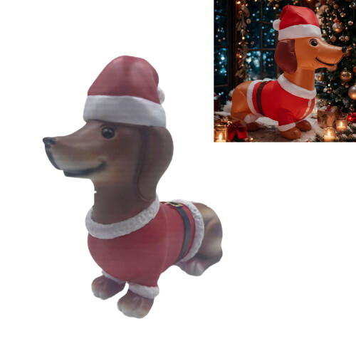 Met de hand geschilderd langbenig beeldje kerstversiering hars 1