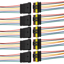 5 stuks waterdichte auto-elektrische connector snelkoppeling-6P