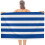 Serviette de plage rayée bleu roi et blanc 76 x 152 cm 2