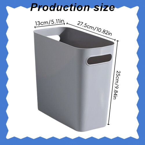Slim Small Trash Can White Plastic 1-Pack 2