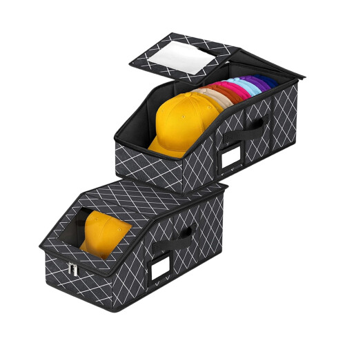 Pack of 2 Space Saving Stackable Hat Storage Containers for-S