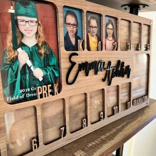 School Years Collage Frame Double Mat Gray 17.7x7.87 in 2