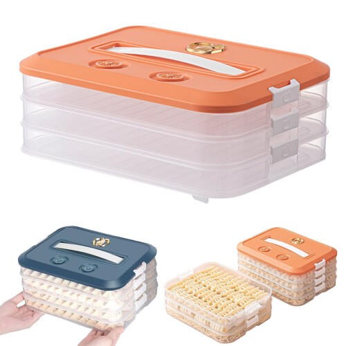 Airtight Stackable Cookie & Dumpling Storage Box, 3-Layer 1