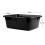 Rinboat Rectangle Plastic Washing Up Bowls,16 L Black Basins, 2-Pack 2