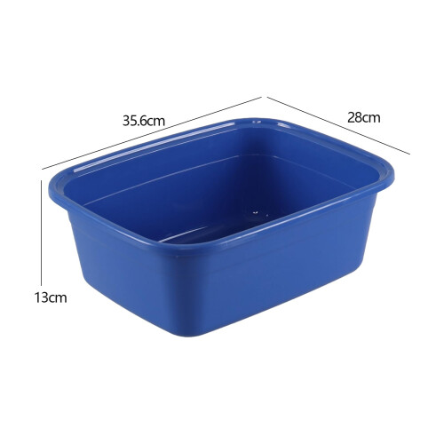 Vareone Washing Up Bowl, Rectangular Plastic Multi-Purpose Basin Mixing Sink Tidy Organizers (3 Packs) 1