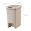 30L White ABS Foot-Operated Trash Can with Lid 3