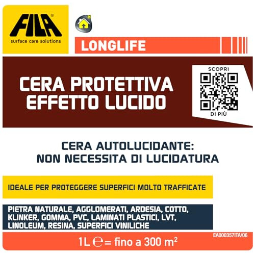 Fila Surface Care Solutions LONGLIFE Self-Gloss Floor Wax, 1 L 1