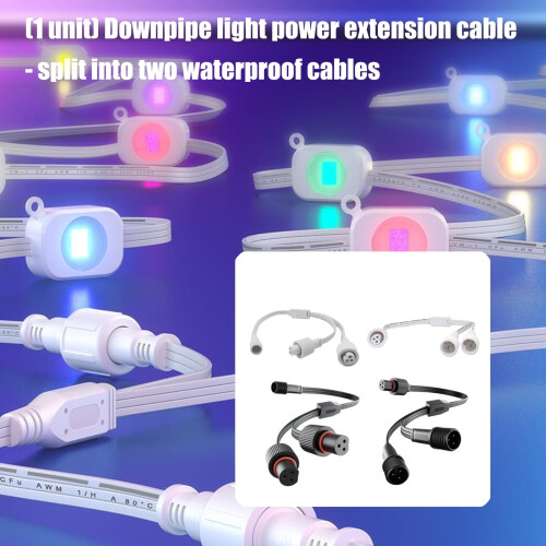 Double Output Y-Splitter Extension Cord Compatible for Permanent Light Waterproof Design for Electronic Charging 1