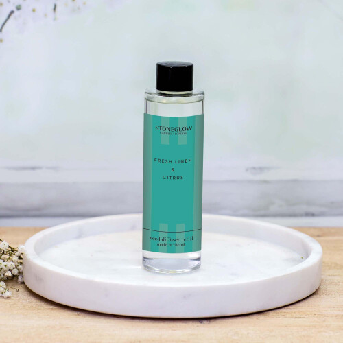 Stoneglow Stoneglow - Modern Classics Collection - Fresh Linen & Citrus - Reed Diffuser Refill 210ml (Green) 1