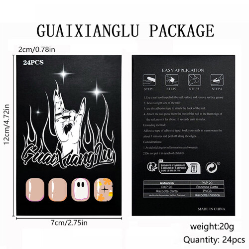 Halloween-pressnaglar – mandelformade med fladdermusdesign, 2