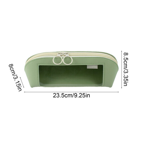 Leather Texture Window View Pen Case Durable Large Capacity Storage Organizer for Writing Essentials & Office Utilities 2