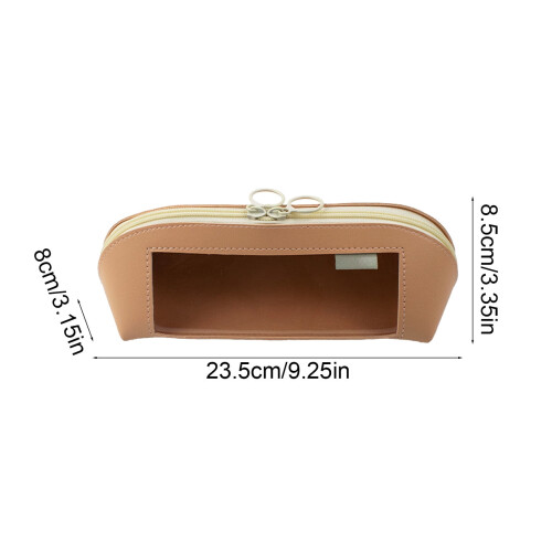 Leather Texture Window View Pen Case Durable Large Capacity Storage Organizer for Writing Essentials & Office Utilities 2