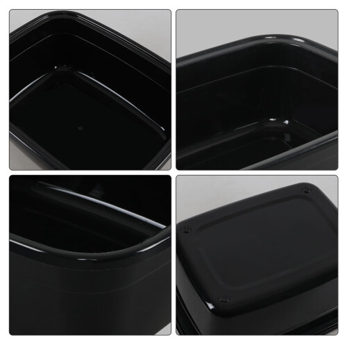 Aninhao 12 Litre Rectangular Washing Up Bowl for Sink, Black Plastic Dish Wash Basin, 4 Pack 1