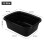 Aninhao 12 Litre Rectangular Washing Up Bowl for Sink, Black Plastic Dish Wash Basin, 4 Pack 3