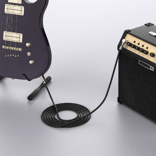 6.35mm Guitar Cable Professional Instrument Cord Right Angled Double Shielded 2