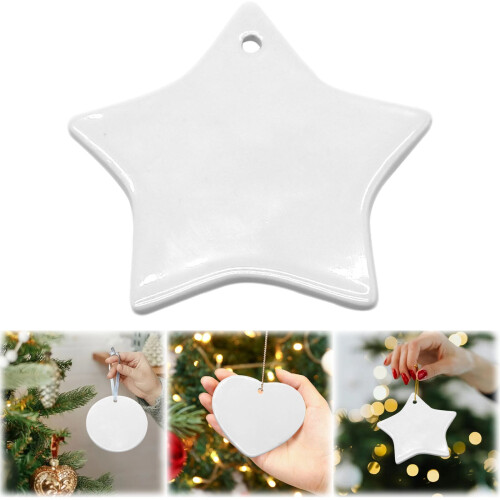 White Round Ceramic Ornament Blanks 8cm – DIY Christmas 1