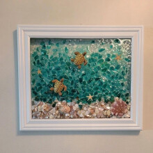 Havglas harpiks kunstsæt 17x17cm
