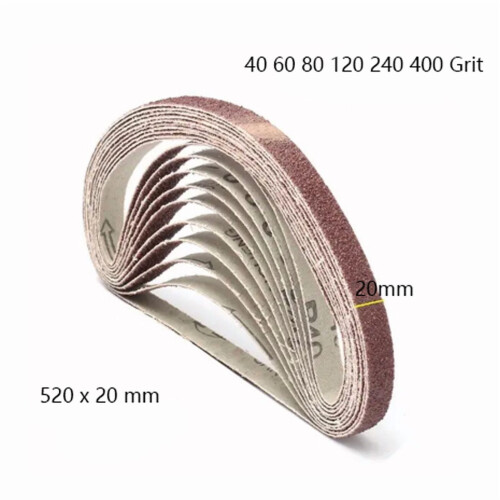 10 τεμάχια ιμάντες λείανσης λείανσης 520x20mm για λειαντήρα ιμάντα 1