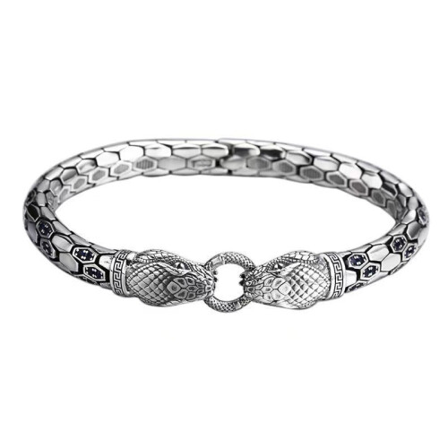 Bracciale vintage da uomo a forma di serpente con zirconi (1 pezzo)