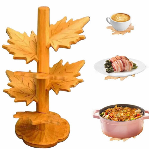 Maple Design Wood Trivets Set – Heat-Resistant Pot Holders 1