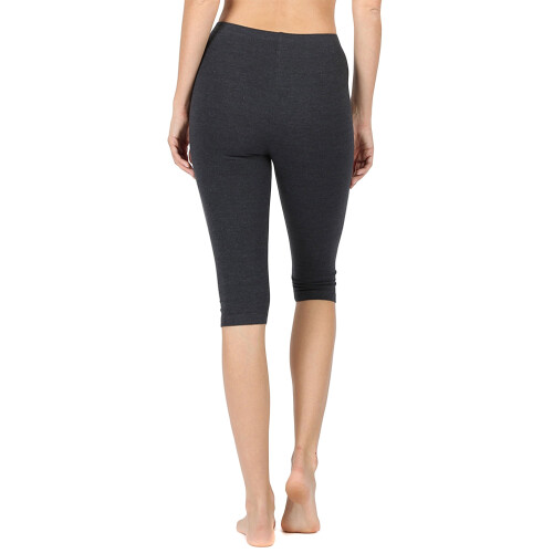 Women's Essential Basic Cotton Spandex Stretch Below Knee Length Capri Leggings 2